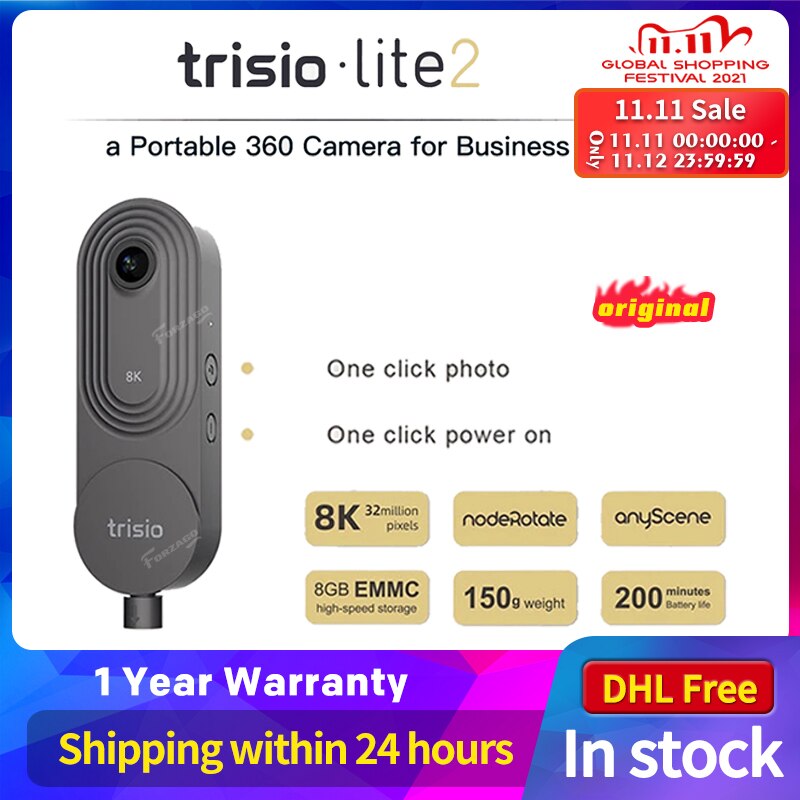 Trisio Lite 2 360 ī޶-ε ߰   ۰  360 ĳ 8K 32MP HD VR ̹ ĸó 
